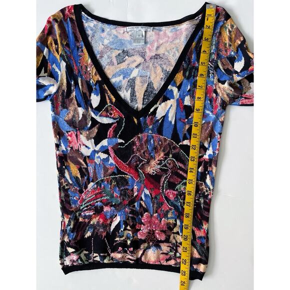 Alberto Makali Pullover Sweater Women S Multicolor Art Deco Bird Beads Hong Kong - Picture 5 of 7